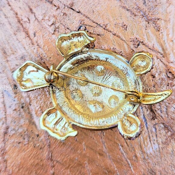 GREEN Turtle  Small Brooch Pin - Picture 5 of 9